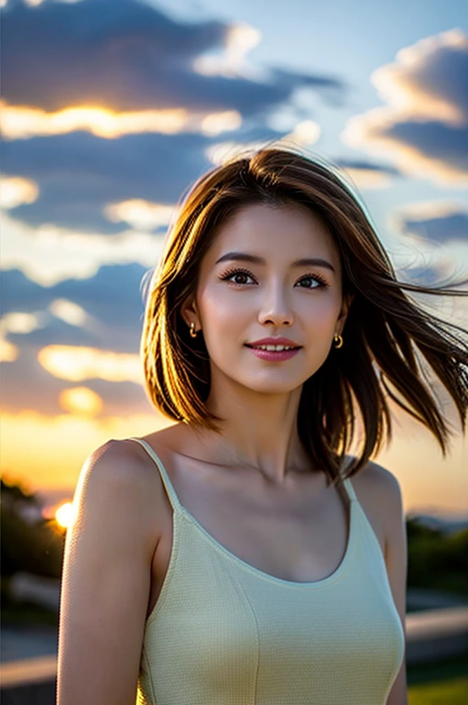 Completely naked,(8k), (Highest quality: 1.2), (Realistic), (Realistic: 1.37), Ultra-high resolution,Sex education training、Illuminated with enchanting lighting、 A stunning and surreal fashion portrait featuring a 17-year-old Japanese model, Her feathery hair gives her an angelic beauty.. She wears a fashionable and captivating outfit that highlights her super-real skin, Gives a vibrant and dreamy feel. The Cinematic lighting and composition create an otherworldly atmosphere, As if it had fallen from the sky. The background is dreamy, abstract landscape that enhances the overall enchanting and fashionable aesthetic of the photograph., fashion, Cinematic, photograph, portrait photographgraphy