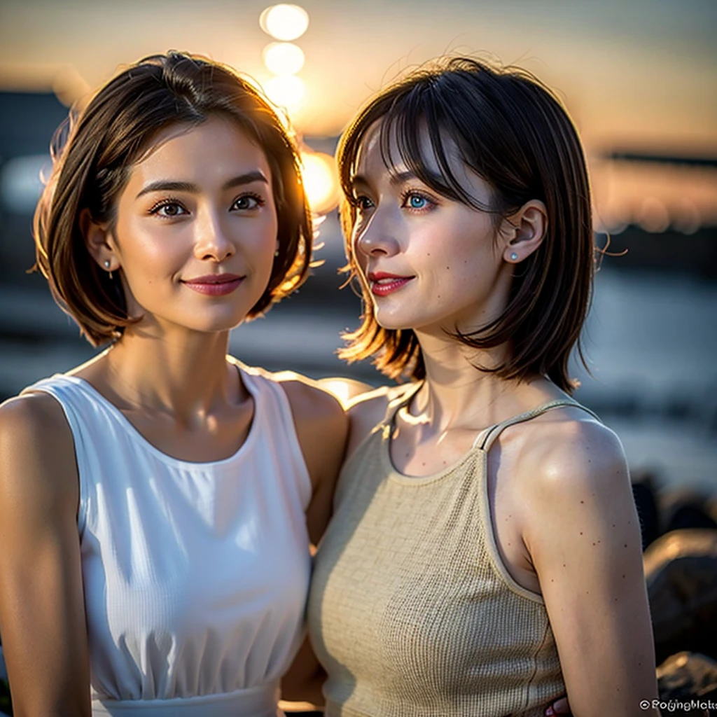 1 woman, adult woman, woman in her 30s, tarankaaa, NOT DASHA TARAN, full body standing, full body head to feet, perfect body, best quality, 32k, photograph, full body (head to toe), tone mapping, ((houjou satoko, short hair, blonde hair, violet eyes, hair between eyes)), ((wearing a red dress, one piece dress ,black hairband, she is wearing very detailed fashion dress,short sleeves)), ((mid sized breasts,athletic, skinny, accentuated hips and waist)), asian-european, (mouth wide open: laughing hard joyful expression, amazingly beautiful grin, her teeth are visible and perfect, perfect laughter, squinty eyed smile, brackets in her teeth) ((golden blonde hair, short hair, purple eyes)) perfectly drawn hands, ((masterpiece)), ((highres)), ((detailed background)), japanese village background, next to a river, (big proportions), cute pose, beautiful smile, ((perfect eyes, detailed eyes, realistic eyes)), ((sharp face, detailed face, realistic face, natural skin, realistic skin, detailed skin, pores)), (real wider legs, truly wider arms), (persian dark blue dress:1.2)