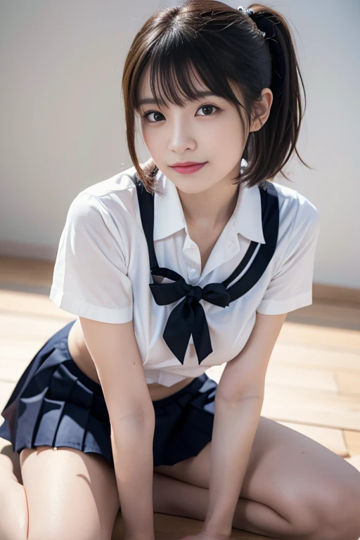  (((highest quality,8k,masterpiece:1.3)),(realistic photoreal:1.3),Ultra HD, ((Sailor uniforms designated by Japanese schools)),Short school pleated skirt,Accurate and perfect human anatomy,Small breasted Japanese,Cut girl:1.3, Narrow waist,(Random hairstyle:1.2), (Young face:1.4),Ultra detailed face, Fine grain, double eyelid,Black Hair,white shiny skin,Showing off her nipples,whole body,between legs,nsfw,(Girl seen from below:1.6),A girl fills the screen,ceiling,Open your legs and let the viewer know々A composition that straddles,(Shooting at low level:1.3),(Low angle shot from the pubic bone:1.3),(scale to size:1.3), 