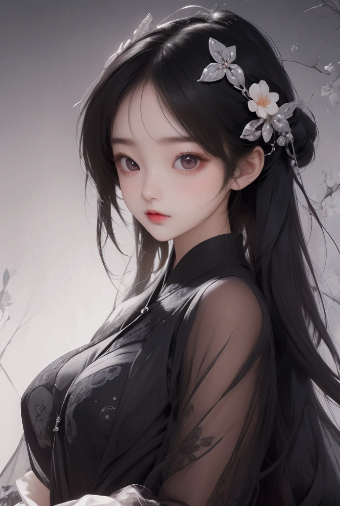 Masterpiece, Best Quality, Super Detailed, UHD, Surreal, 1girl full body, beautiful charming girl, black hair, dark gray eyes, cute adorable face, fashion style jirai kei