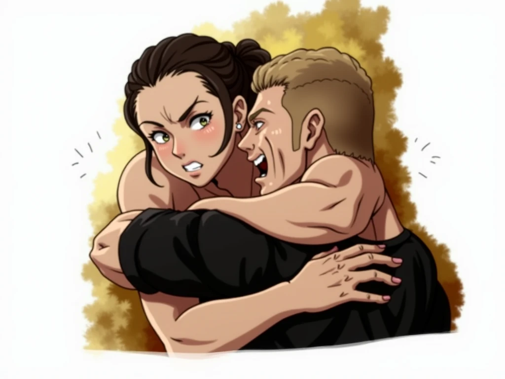 anime drawing of a man and woman baisering each other, reylo baisering, baisering together cutely, cel-shading:15, seulement, charli bowater et artgeem, cel-shading:17, fanart de haute qualité, Sirius A et Sirius B, (SFW) sécuritaire pour le travail, cel shader:15, baiser, main sur sa joue