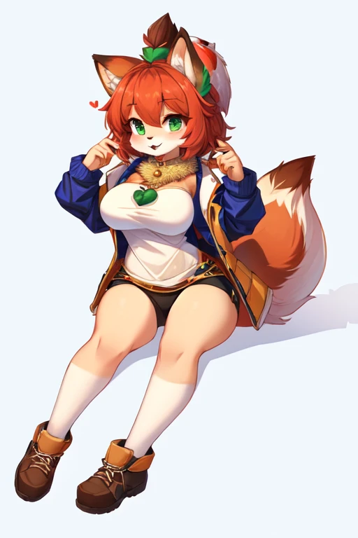 japanese anime illustration,gigantic breasts,sit open legs,full body,see through nipples,see through bottoms,red eyes,fox costume