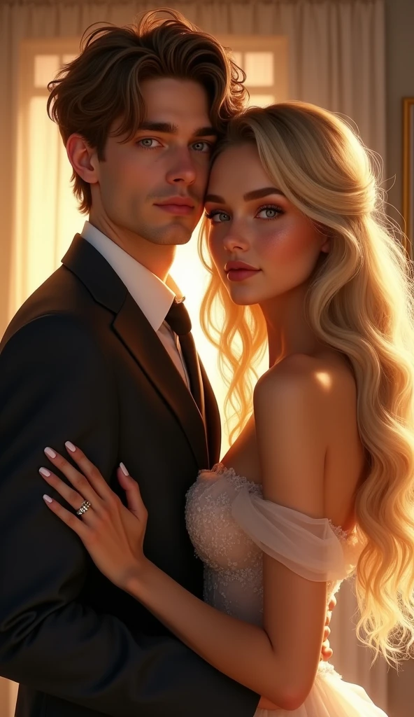 { 1girl, ((surrounded by 2 black men laughing)), (((pouting ass, a man is grabbing on the girl's waist))), kissing to another man, seen from side }, { (masterpiece), (absurd resolution:1.2), (best quality:1.6), (photo realistic:1.6), (Luminous lighting:0), (Chiaroscuro:1.6), ((rtx ray tracing)) }, { (young, 20 years old),(blushed),(aroused:1.6),(weeping),(panting), (wet shiny skin), ((slender body)), (big breasts:0),(beautiful big pelvis), ((blonde)) long hair }, { ((see-through)) ((bridal dress)), tiara }