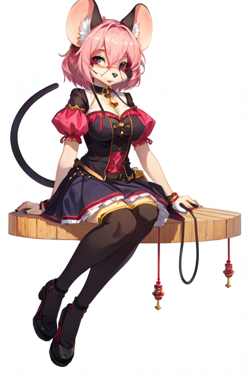 1girl,shamare,white thighhighs, holding babydoll,sitting,chair,very huge breast,covered nipples