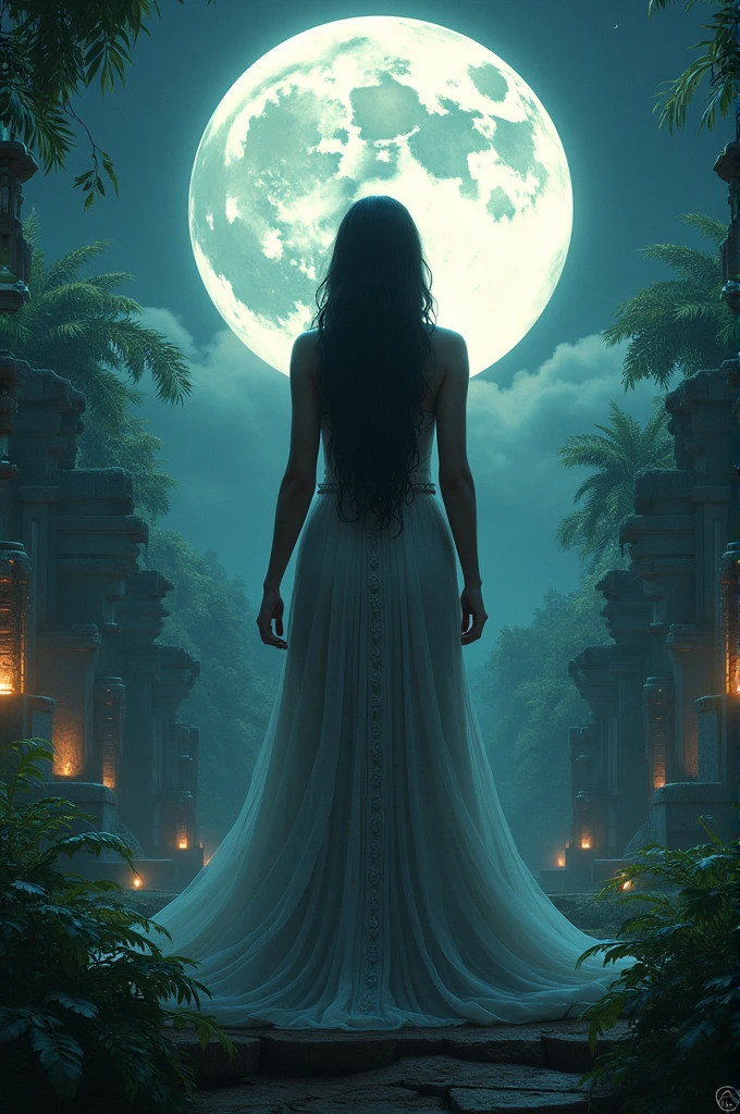 (1980s anime), (ancient greek ruins covered in neon lights in natural environment), close-up shoot, masterpiece, absurdes, 4k, BREAK two statues of beautiful woman standing together in a dynamic pose, wearing pin up dress, seminude, pale, foggy, (dimly lit:1.2), fog, shattered mirror, white moon, dynamic shadows, beautiful lighting