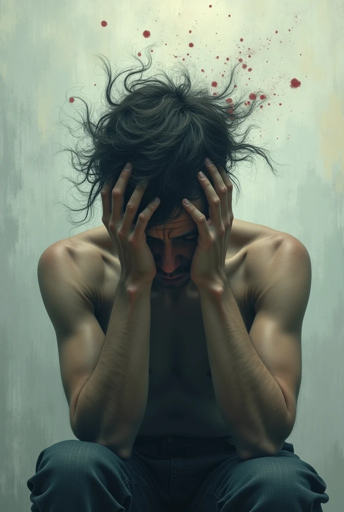 Painkiller of a human heart with human figure in pain