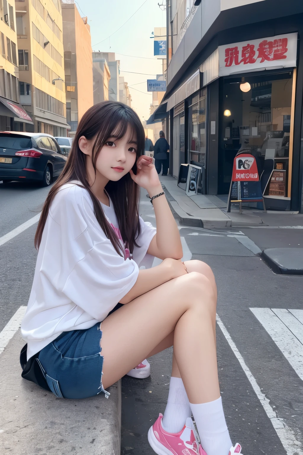 beautiful girl 7age Leg spread squat