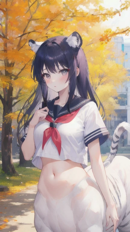 work of art, highest quallity, super verbose, contemporary, dynamic、 perspective from below, (White background:1.5), 1 only, erotic, hentai, How, partially dismissed, low length, breasts small, (Bblack hair:1.3), Twintails longos, (gold eyes:1.3), ssmile, Little sister, Stomach, , black mini skirt, female brat, White sailor costume, (kitten:1.3), Red loop、cute、Close  up, , 1 boy, big penis, vaginal sex 