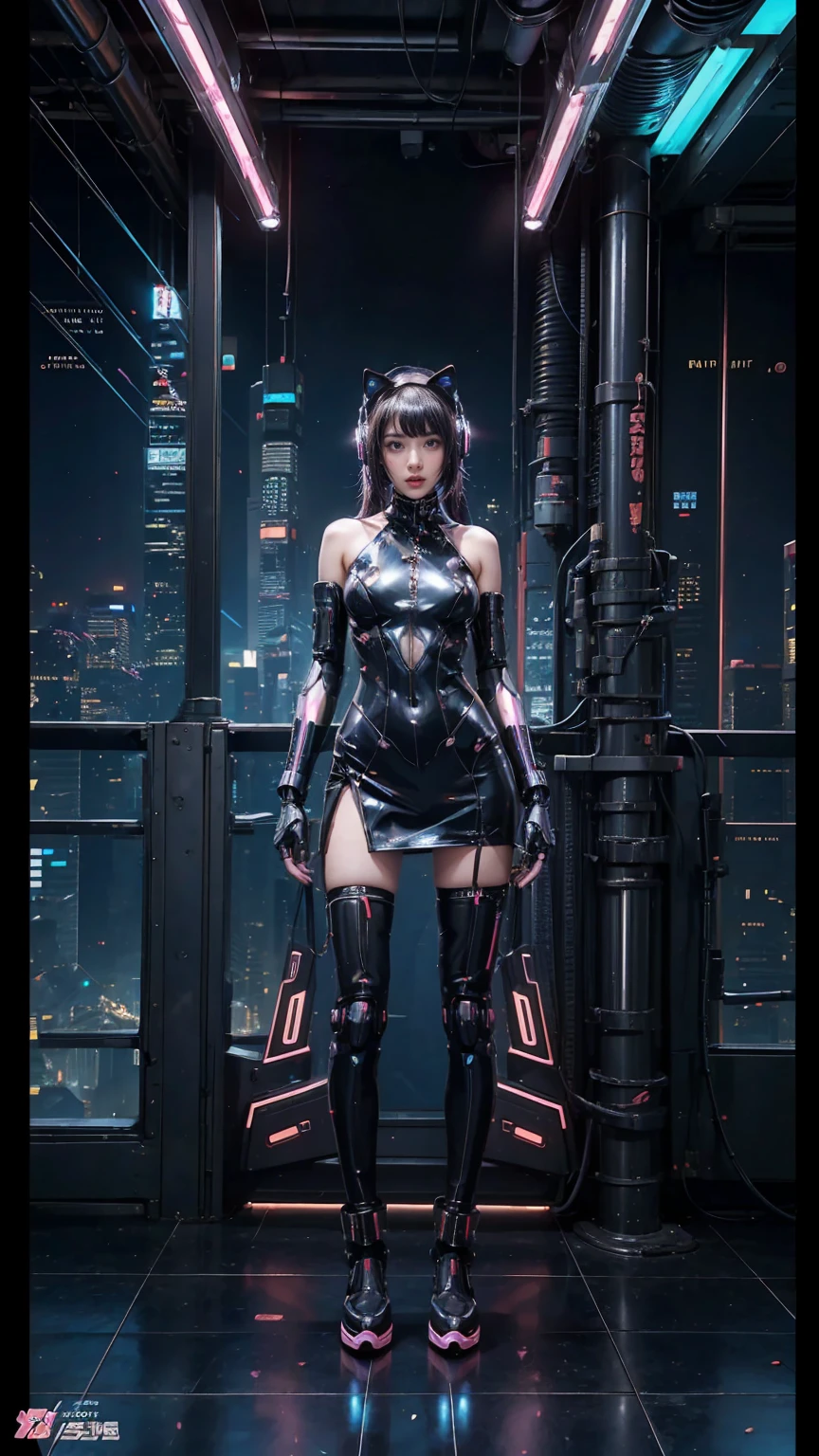 (((Full body dynamic map))),Anime girl in futuristic costume with cat ears and headphones., cute cyborg girl, cyberpunk anime digital art, cyberpunk anime girl mech, female cyberpunk anime girl, cyberpunk anime girl, beautiful cyborg girl, perfect android girl, anime ciberpunk, portrait anime girl space cadet, cyberpunk dreamy girl, digital cyberpunk - anime art, girl with mecha cybernetic armor, cyberpunk beautiful girl