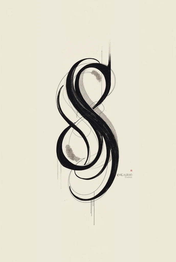 Number 5 and Number 7 highlighted in an artwork, only separated Sumi-ê art