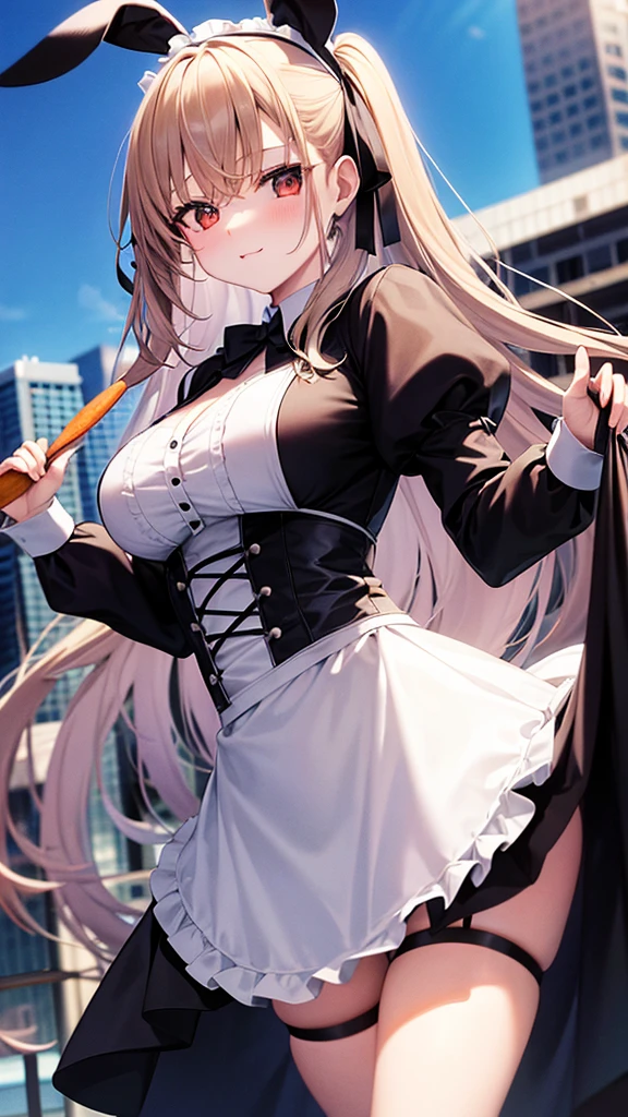 debris flies, highest quality, Highly detailed CG Unity 8K wallpaper, sexy witch , long dark blonde wavy hair、off shoulder knit, dark blue pleated skirt, stockings、medium breasts, saggy breasts, Pose that emphasizes the chest, blush, shy smile, bare shoulders, (pink lace panties、pink good、open your legs wide)、、nice magic book、Cathedral of the Church、Put your hand on the pillar and turn around、stick out your butt、、