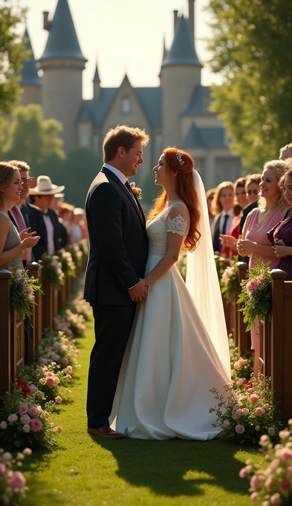Captain America, wedding ceremony, in front of a big tree