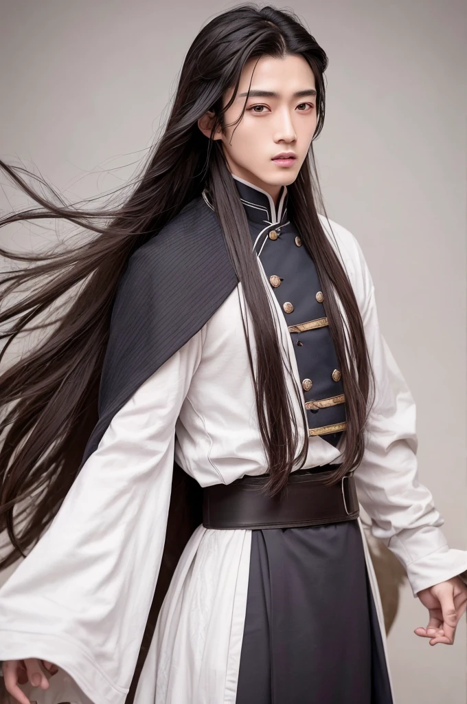 Xiao Zhan,Close-up of a man with long hair and wearing old-fashioned clothing., Xiao Zhan,Big handsome guy,The handsome guy is big and invincible.,Unparalleled beauty,Beautiful and pure eyes,It&#39;s like a god descending from a human being.