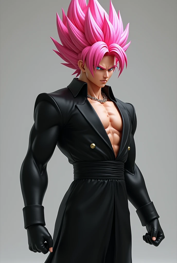 Super saiyan a wolf, 1boy, ((super saiyan)), ((pink fur)), ((fluffy tail)), red eyes