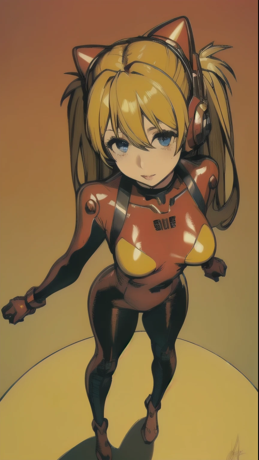 (masterpiece, highest quality), One girl, Beautiful Face, Beautiful body, souryuu_Asuka_Langley, Plug Suit, Bodysuits, Interface Headset, red Bodysuits, Hair between the eyes, Pilot Suit,((Show your whole body:1.5)), The background is space (Amazing details, Excellent lighting, Wide-angle)