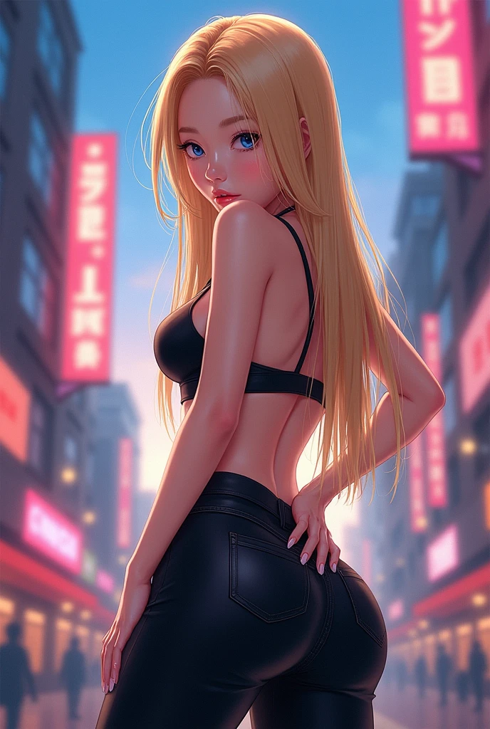 gorgeous 18 year old with wavy blond hair detailed alluring eyes d-cup breasts, Thigh gap long sexy legs wearing tiny shorts tshirt laughing in beautiful futuristic cyberpunk+ city, mist, wet, raining, best quality masterpiece, photorealistic, detailed, 8k, HDR, shallow depth of field, broad light, high contrast
