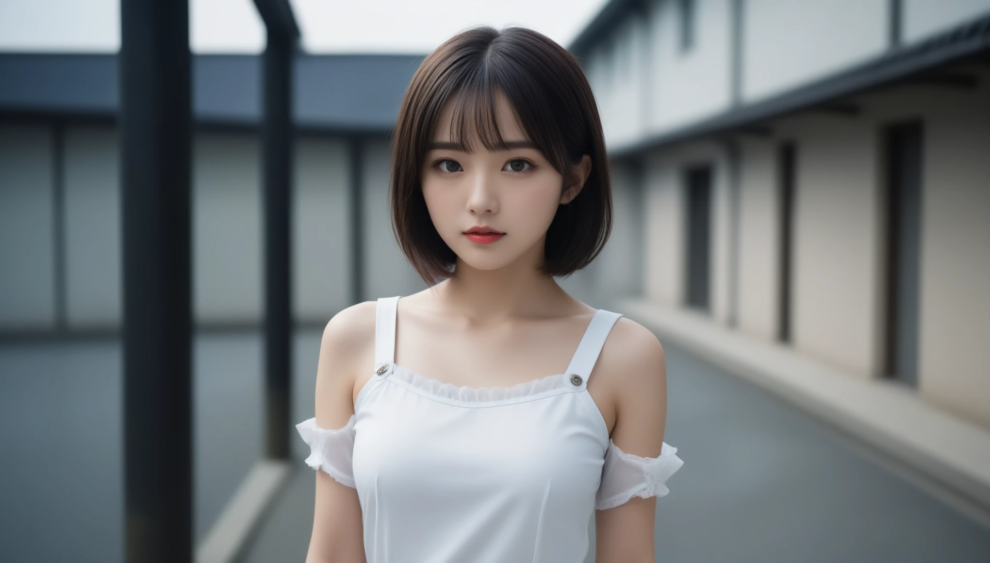 8k, Ultra-high resolution, Best Quality, masterpiece, 三分割法によるphotograph,Surreal, photograph, 1 , (:1.3), cute, cute顔, 細部までBeautiful Eyes, 細かくdetailedに,masterpiece,One Girl:1.2,Japanese women,woman police officer,upper body,glaring,Black hair,Bowl cut,ID photo, Near future,Brutal Cyberpunk Woman,Background of ruined buildings,(Rococo dress meets police uniform:1.3)(BDSM:Slave),(bound:collar),(bound:Lock:1.5),(bound legs),(Lock:Locked)(collar:cuffs),(White gloves),(White knee socks),Expressions of despair,Dark and atmospheric lighting,Subtle details, detailedな顔,anger,Attractive eyes,(ポートレートphotograph:1.4),(Photorealistic images:1.4),Fantasy art,(Beautiful Face:1.4),美しくAttractive eyes、Beautiful Eyes,(Tight waist:1.4)、(Beautiful with perfect body proportions:1.4),Red lips,profile,(((Ideal body type))),A cup small bust :2,、Portraiture:2、Perfect Anatomy、鮮明なdetailed、detailed,Fashion magazine cover,Thin lips,完璧でBeautiful Face ,完璧でcute顔, Detailed skin, Perfect limbs、Narrow waist,Surreal,Light and Shadow,spotlight