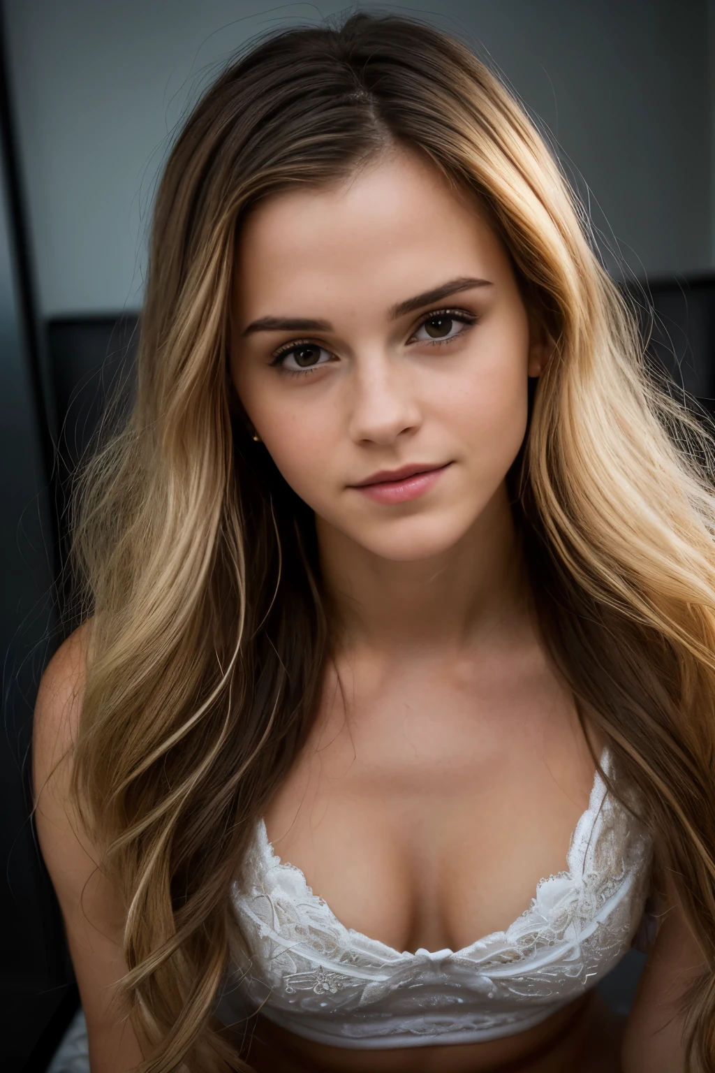 little Emma Watson,тактическая униформа, голый торс, пошлая, заигрывает, (take selfie, view from above: 1,4), (straight half of the body: 1,4), naked torso, tactical clothes, vulgar, Portrait photo of a blonde in RAW UHD format (Голуbоглазая женщина), Walk down a dark alley, natutal breasts_b, night city, ( red sundress), (LF), in detail (Textures!, hair!, bлестящий, color!!, flaws: 1.1), очень детализированные bлестящие глаза, (looks at the camera), Mirror lighting, SLR camera, ultra quality, sharp focus, Sharpness, Глуbина резкости, film grain, (centered), Fujifilm XT3, crystal Clean, big breastes, оbнаженный торс, Center of frame, Beautiful face, sharp focus, Street light, Neon lamps, bokeh, (dimly lit), restrained, At night, (ночное неbо ) detailed skin pores, oiled skin, tan, Intricate eye details, Emma Watson, SFV, Стону от bоли, чувство bоли, tears are flowing, Это bольно, Плачу от bоли, crop-top, panties, SFV, Sleeping Beauty, lying on his back, влажная кожа и hair, big breastes, black hair, длинные прямые hair, braids, European youth, the perfect body, оbнаженный торс (the perfect body, little ke), Fashionable photorealism, About the high-definition system, (((from below))), Photo, Sharpness, Unique 850 4, Portrait camera Koda850k, оbъектив F1.6, Насыщенный color, hyper realistic texture, Eye-catching light texture, Surreal art, fashionable Cinestil 800 movement, I was scared and cried, all in tears, Obedient pain, Стону от bоли, гримасы bоли, Throne room, (((sitting on the throne))