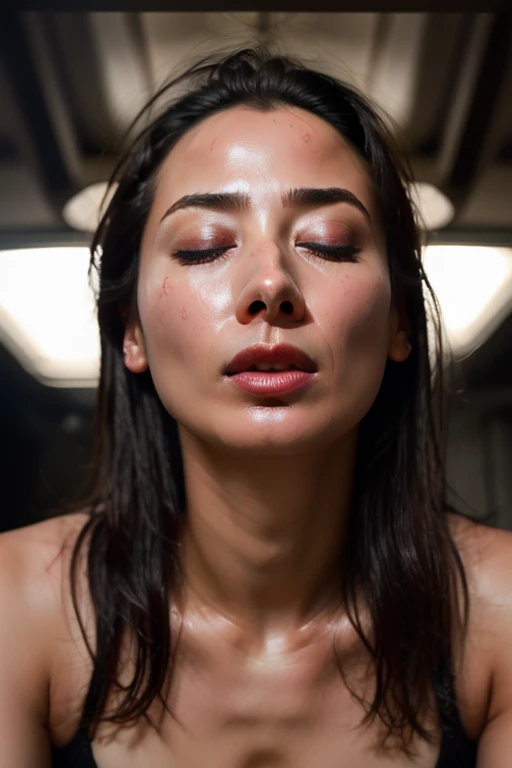 Tabletop,Award-winning photo, Very detailed, スーパーorgasm, Woman with open mouth and closed eyes , Skin shiny with sweat、Sharp focus on face、From below、Lighting that highlights shiny sweat{{{orgasm:1.5 }}}, Black-haired、Viewer discretion advised、,nsfw,(Ecstasy:1.3) ,(final:1.2),(Vulgar:1.3),(steam:1.1),(Wet:0.8),(trembling:0.8),(tears:0.7) ,(Drooling:0.6),(sweat:0.8),((Face close-up))Glossy skin with ultra-realistic details((Real human skin))(Small head),Bright light,Beautiful Japanese Women,(Sharp focus on the eyes, Nose and mouth)In the grass,(Frowning, Raise your eyebrows, Half-closed eyes, Grimacing, shout)