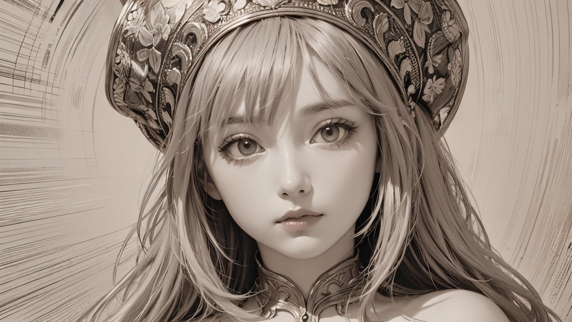 Close-up of a woman with very large breasts, goddess. Extremely high detail, artistic germ. High detail, detailed matte fantasy portrait, germ headdress. Anime illustration, Artgerm detailed, very detailed Artgerm, Artgerm portrait, detailed digital anime art, Artgerm on ArtStation Pixiv, super detailed fantasy characters