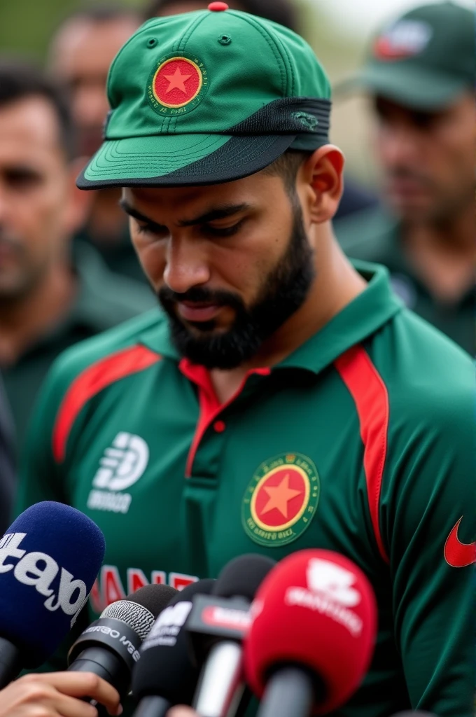 Men with beard watching pak vs Bangladesh test match in tv cigarettes in hand wearing test kit of PCT name behind zuhaib