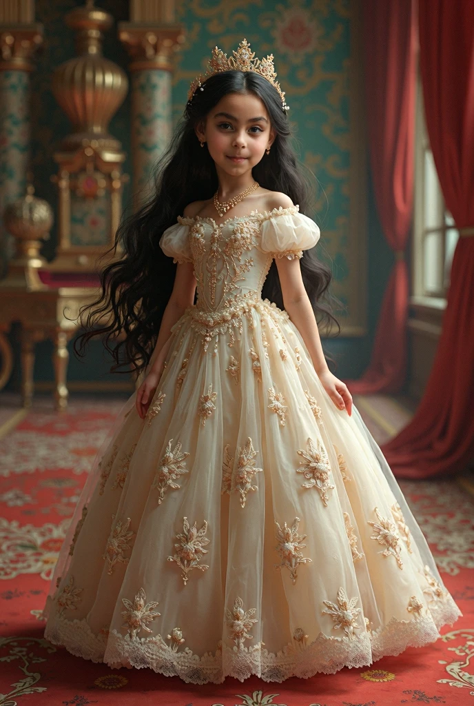 A young girl pretending to be a princess