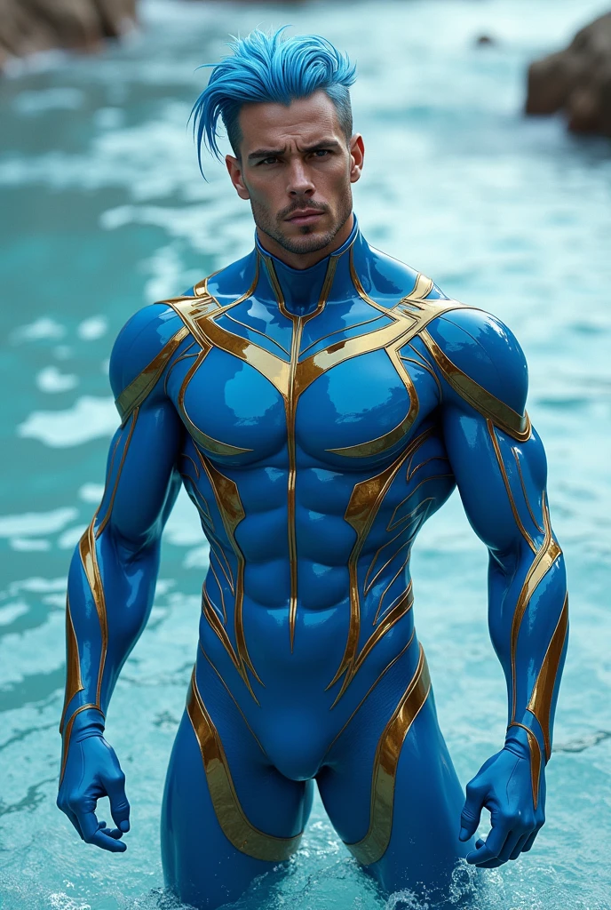 (8K, RAW photo, Highest quality), (full-body shot:1.3), (deep blue eyes:1.6), (25 years old:1.5), skinless from neck, (Patrick Henning:1.6),(:1.5)(short hair:1.6), (blond-ginger hair:1.5), (wavy hair:1.3), (ocean:1.5), (costline:1.5), Realistic, handsome man,frontage, Intricate details, Extremely detailed eyes and eyelashes, Muscular male, semi bodybuider, Manly, masculine, Soft lighting, Cinematic lighting, Portrait, Exposing the pectoral muscles, male model, muscular, ripped, defined body, Digital SLR, hyper qualit, Fujifilm XT3, Crystal clear, 8K UHD, High detail, Ultra photo realsisim, haar, ((Realistic skin), ((pores)), ((high detail skin)), volumettic light, groin, far, complex 3D visualization, high detail, 1 handsome young man, looking at the viewer (Pureerosface_V 1:0.6), pure, genuine human skin , (bare chest), muscles, vivid details, hyperrealistic, beautiful background, octane rendering, best quality, masterpiece, extremely detailed, computer graphics, unity, wallpapers (realistic, photorealistic: 1.37), (((anatomically correct:1.4))), stunning, fine details, masterpiece, best quality, official art, extremely detailed CG unity 8k wallpaperull Body))), ((Correct body structure)), (((Correct dissection))), (((Depth of field:1.5))), deep blue eyes looking at camera