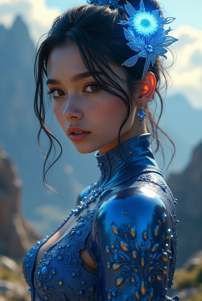 "KITANA", beautiful eyes, (best quality, ultra-detailed), (realistic:1.37), beautiful and detailed face, ultra-realistic texture, delicate face, delicate body, red lipstick, bright colors. High definition, 8K. angry expression