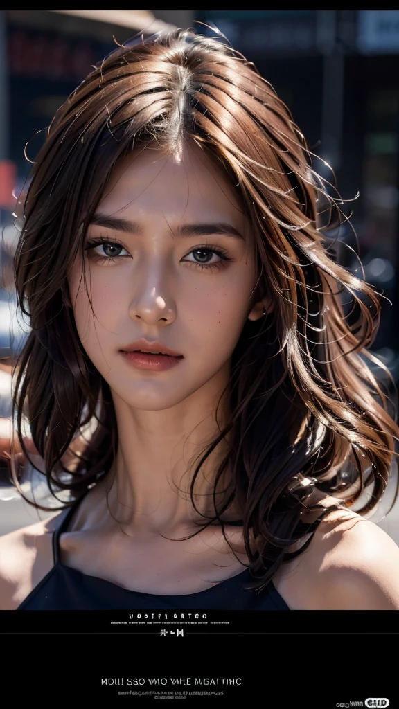 depth of field, lifelike, realistic, super detailed, beautiful, slender, cute, 30s, beautiful features, actress, mature, upper body, bright brown hair, thin hair, small face, live-action, highest quality, very elaborate CG Unity 8K wallpaper, ultra high resolution, natural fashion, lighting, medium hair, (puffy eyes), model figure, light on hair, turn around pose, Ash brown hair, model pose, studio shoot, white background, delicate skin type, light wavy hair close to straight hair, hands around the mouth, adult clothes, hair model shoot, hair fluttering in the wind, transparent hair, fine hair fineness, soft hair, fine skin, bright photo, less hair, angle of pull, professional lighting, realistic light, realistic shadow, natural light, soft light, beige hair