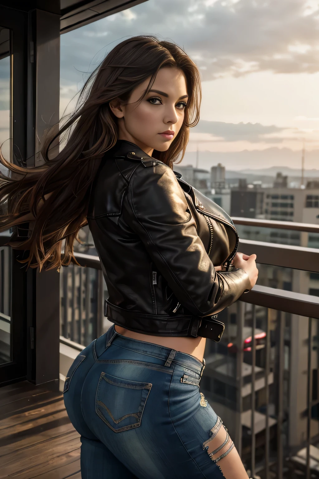 Jeune belle femme de type arabe (Sakira) brune aux cheveux noirs, qui marche dans les rues et se retourne vue de dos, (Sozie de Kim Kardashian), ( sozie de jennifer lopez)Peau avec bronzage couleur caramel habillée avec un top ultra sexy et un jean ultra moulant qui fait ressortir son cul parfait et super sexy, ((vue de dos,Arquée pour montrer ses belles fesses)), ((jean ultra moulant)), ((cul parfait bandant)), À l’extérieur de l’aire de jeux, ((mince, petite)), (seins moyens),Réaliste, photo, masutepiece, réalisme, réalisme, photoréaliste, contraste élevé, Art Station 8k HD Photoréaliste Art numérique tendance détails réels, Détailée, textures de peau, ultra-détaillée, textures de peau réalistes, armure, meilleur qualité, Ultra Haute Résolution, (photoréalisme: 1.4),, résolution élevée, Détailée, Photo brute, tranchant, Par Lee Jeffries 「Pellicule Nikon D850」photo d’archive 4 Appareil photo Kodak Portra 400 F1.6 lentilles Texture riche en couleurs ultra-réalistes Éclairage spectaculaire Unreal Engine CinestirArt Station800 tendances, Tout le corps légèrement à partir de l&#39;arrière, ((Montrer ses fesses devant la caméra bandante)), Exposé cul, cul parfait bandant de type sexy,taille mince, hanches larges, elle sera dos au spectateur