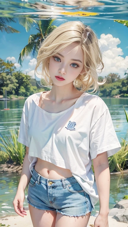 1 , dark blonde hair, short mullet, 16 yrs old