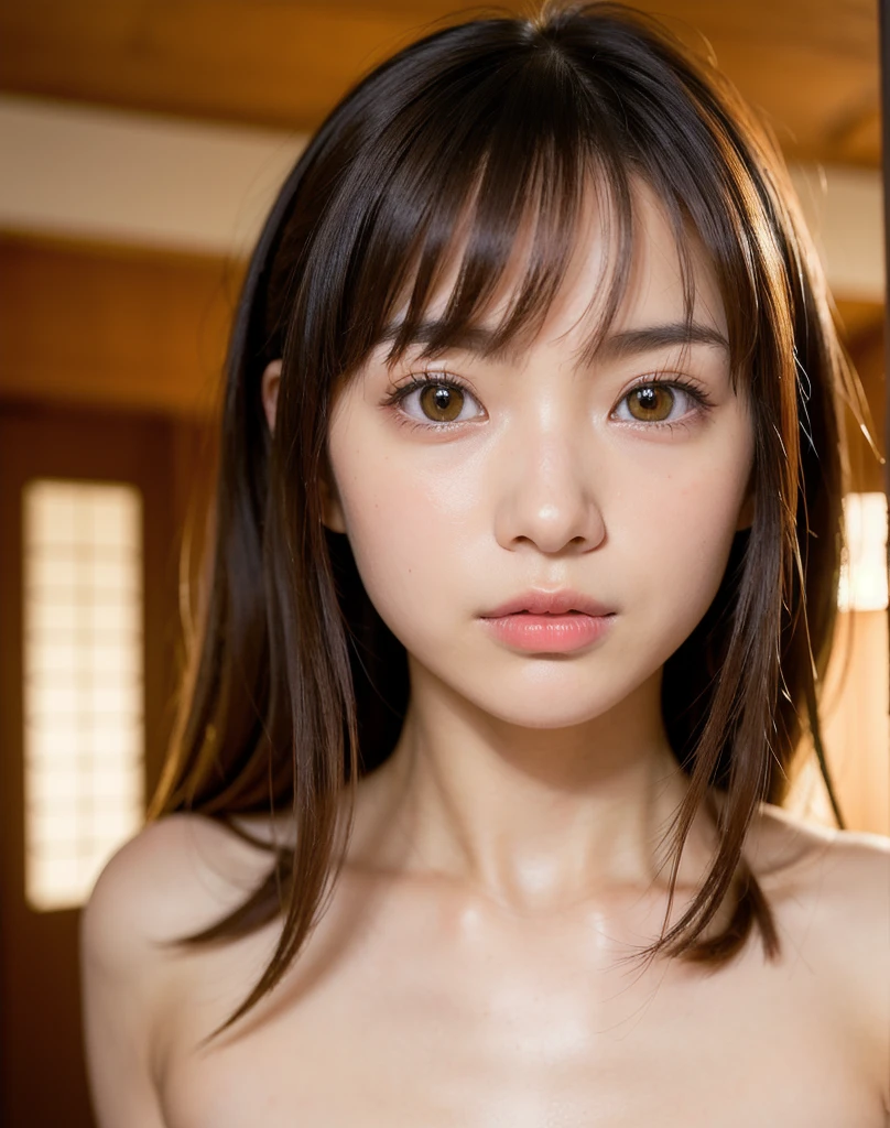 best quality, face focus, soft light, ultra high res, (photorealistic:1.4), RAW photo,
1japanese girl, solo, cute, (pupil, lights in the eyes),  detailed beautiful face, (small chest),(high resolution detail of human skin texture),
(long hair),
indoor,
Damask Shirt Dress,
(portrait)