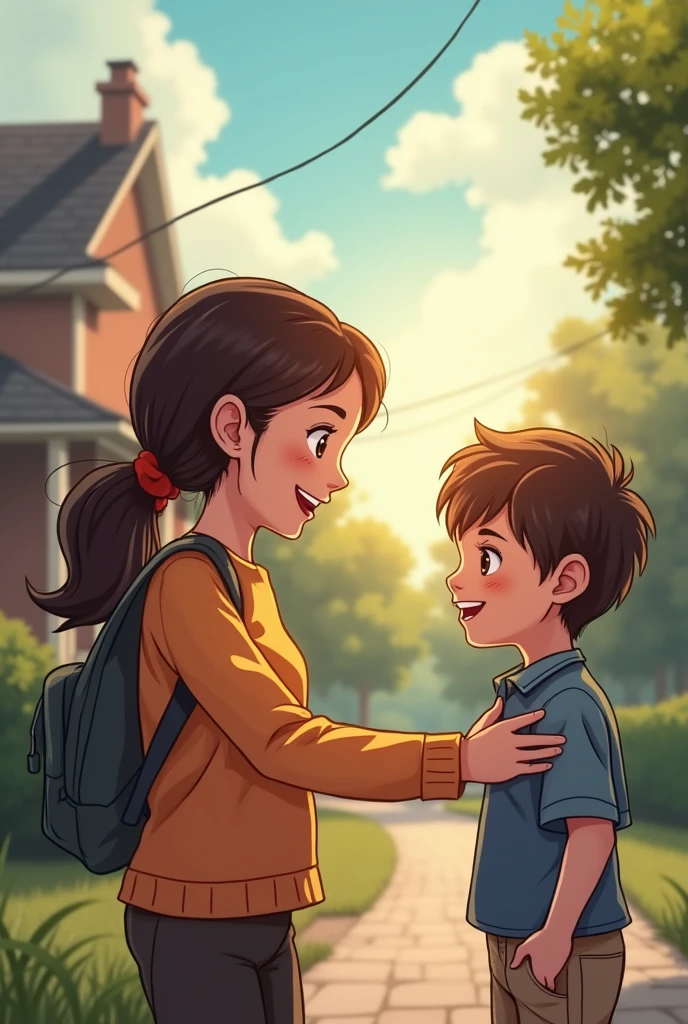 Lily arrived shortly after, her smile radiant as always. She greeted them warmly, but Jack and Alex could barely manage a smile, their initial excitement overshadowed by the awkwardness of the situation. At a park, two younger boys