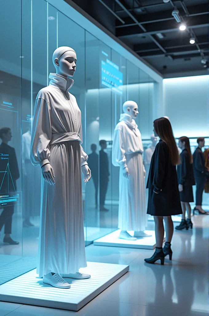 there are many mannequins lined up in a row, highly detailed vfx scene, white biomechanical details, darren aronofsky, human computer, large arrays, portrait of female android, artificial intelligence logo, human female, bluray image, anthropomorphic female, cycles engine --ar 16:9