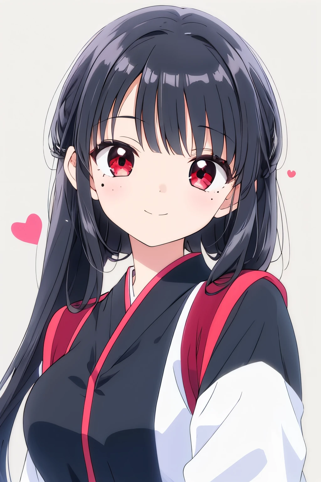 (1girl:1.2),
(shiny pitch black hair:1.3),long straight hair,
(puff out cheeks:1.2),
red eyes,(slanted eyes:1.1),(There is one large mole under his left eye.:0.9),
A perfect smile,

 (medium breasts:1.1),
(Teen:1.1),

Korean Finger Heart,

白いブラジャー,白いパンティー


Simple background,

best quality,Highly detailed,sharp focus,masterpiece,natural expression,
