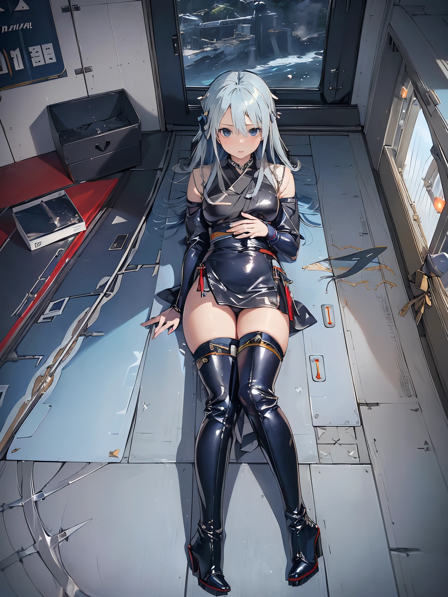 Sexy little cyborg boy with shorts