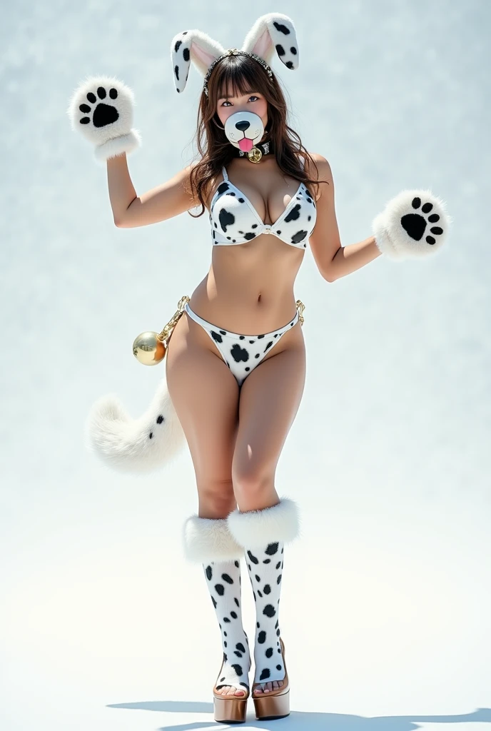 score_9, score_8_up, score_7_up, score_6_up, score_5_up, score_4_up, source_furry, realistic, photo-realistic, by Furromantic, mature female anthro husky dog, MILF, looking at viewer, seductive, beautiful detailed eyes, (dressed like a Playboy bunny), detailed fur, nipple outline, cleavage, voluptuous, hourglass figure, large breasts, thick thighs, cinematic lighting, professional lighting