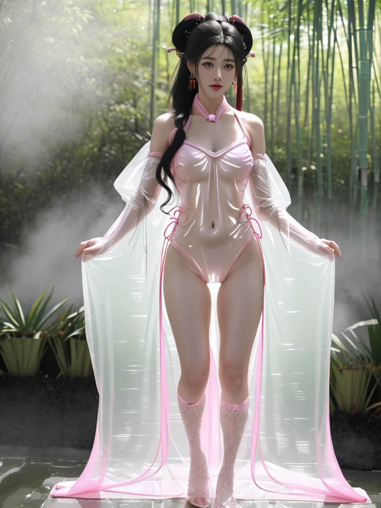 (((Standing in the middle of a waterfall on a moonlit night))),((beautiful woman standing in the middle of the pond:1)),((Beautiful half-naked woman in a beautiful waterfall basin)), ((Black Sexy Nightgown:1)), ((Sharp bewitching eyes))、((Obscene atmosphere))、(((See through Japanese nightgowns:1.3)))、((Japanese-style nightgown with a black base and yellow accents)), ((Kimono made of thin cloth wet with water:1)), pale skin、(Nipple bumps:1), (((1 girl in:1))), ((pale skin))、Melancholy beautiful face、Beautiful expression、Sexy face、Nipple bumps, (((Lower breast)))、(((Beautiful breasts ))), Beautiful 、Super fine face、Delicat eyes、(Double eyelids)、 (((1 Japan Woman:1)))、 Beautie, 20yr old,((See-through kimono)), (Show off by wearing Japanese revealing clothes), ((nipples through)), ((see-through japanese nightgown)), ((Bottomless))