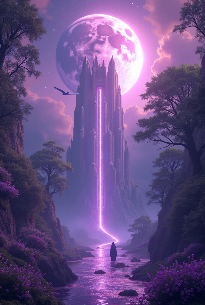 a fantasy alien planet, alien landscape, strange planets, futuristic, otherworldly, mysterious, vast alien skies, towering alien architecture, glowing alien flora, floating islands, glowing alien crystals, bioluminescent alien wildlife, exotic alien foliage, (best quality,4k,8k,highres,masterpiece:1.2),ultra-detailed,(realistic,photorealistic,photo-realistic:1.37),concept art, digital art, cinematic lighting, dramatic, moody, vibrant colors