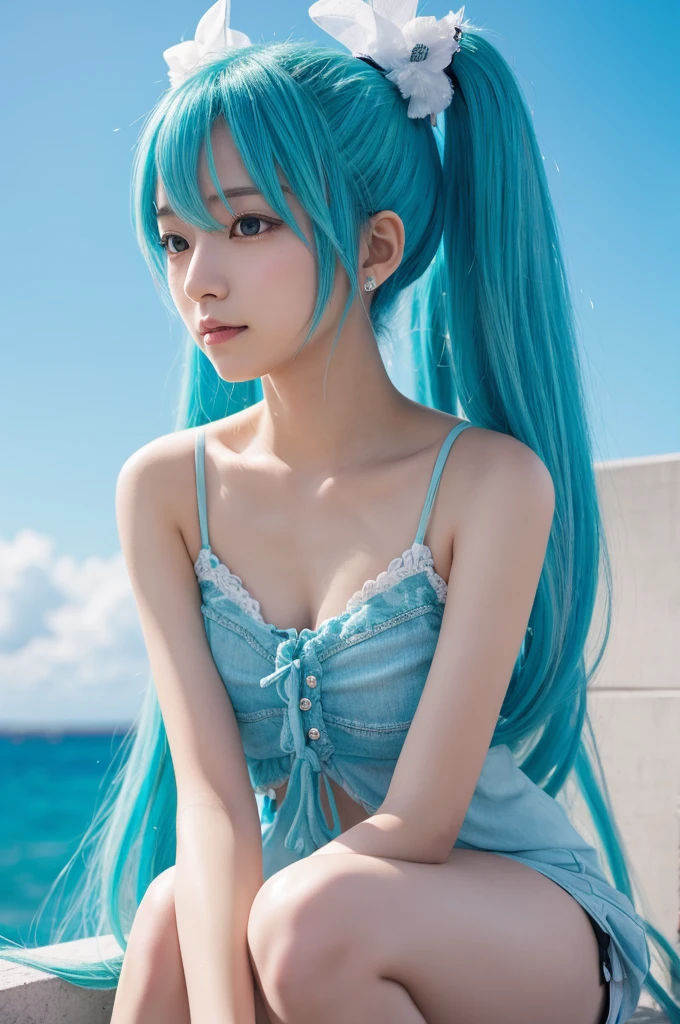 Realistic photo,top quality,high-resolution,beautiful HatsuneMiku