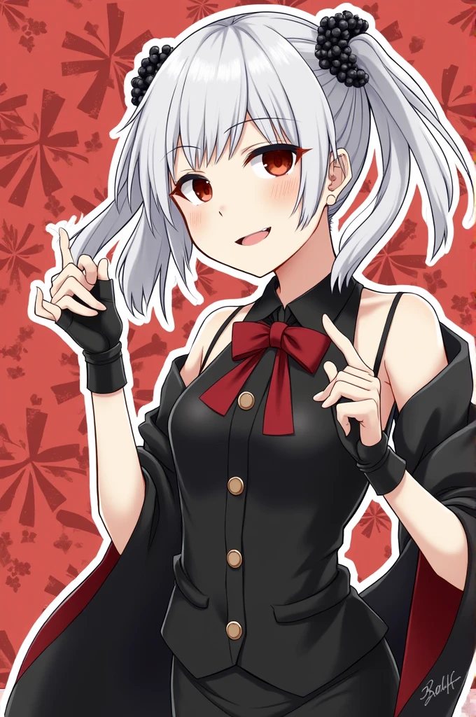 best quality, amazing quality, very aesthetic, absurdres, (1girl, mutsuki, blue archive, solo, red eyes, white hair, side ponytail), (artist official art:1.5), (grin, off-shoulder sweater ), (cowboy shot), (glowing eyes:1.3), (half closed eyes:0.9), (thigh), expressive eyes, perfect face, 4k, extremely detailed anime illustration, extremely detailed eyes, enhanced details, smooth skin, (gray background:1.5), clear eyes, beautiful face, small breasts, (Chiaroscuro:1.5),  (highres:2), undressing