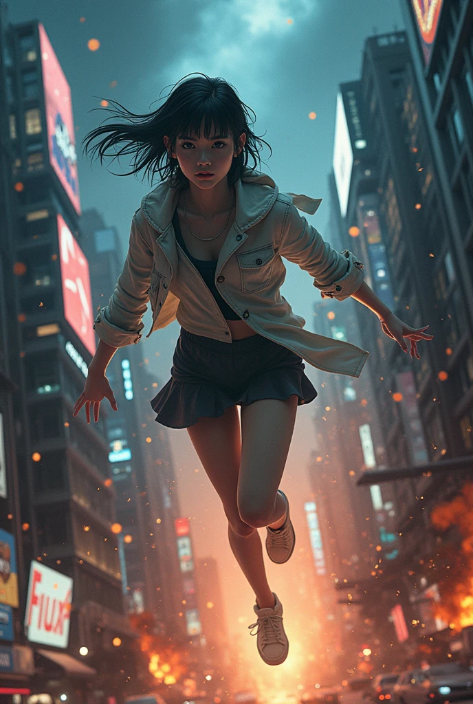 Heavy Rain、heavy rain、Lift your legs high、Dancing Ballet、Girl、Dynamic composition、Vibrant colors, Bold brushstrokes, High contrast shadows. In the foreground,