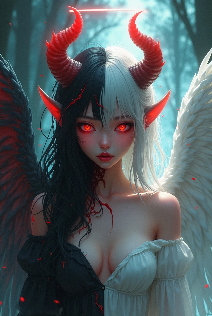 score_9, score_8_up, score_7_up, 1girl, solo, 
Random hair, glowing random eyes, curved ram horns, (fox ears, fox tail), tanned skin, angel, (fox:1.2), random , random face expression, random pose, random wings
monochromatic, eerie atmosphere, 
(random gender dressing), seductive, random background