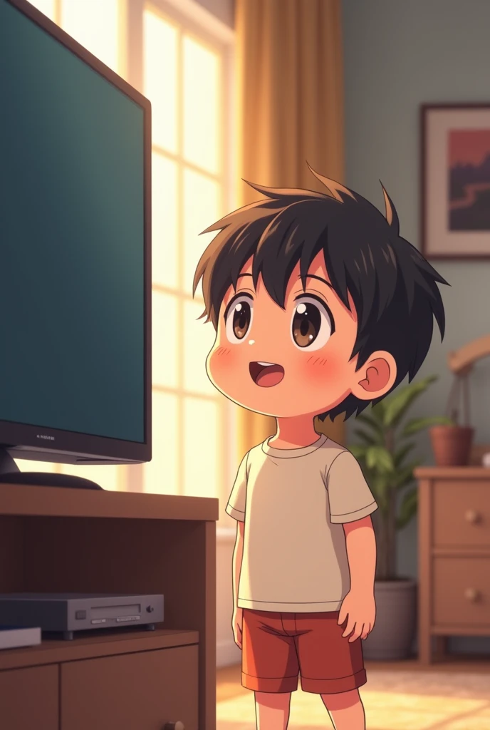 There's a boy in a headset standing in a kitchen with a cup of coffee, Akihiko Yoshida. Motor irreal, Arte infantil em Artstation, renderizado em corona, Personagem pequeno. Motor Unreal 5, painting digital adorable, Estilo anime 3D realista, Makoto Shinkai. octan render, Makoto Shinkai. digital render, super detailed rendering, renderizado no Unreal Engine 5