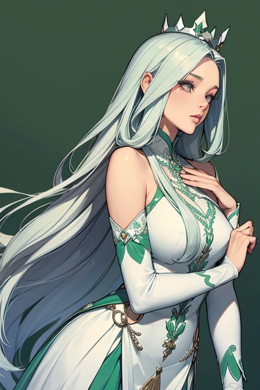 Beautiful woman with silver hair, green eyes, and generous curves, willing to do anything to save others.