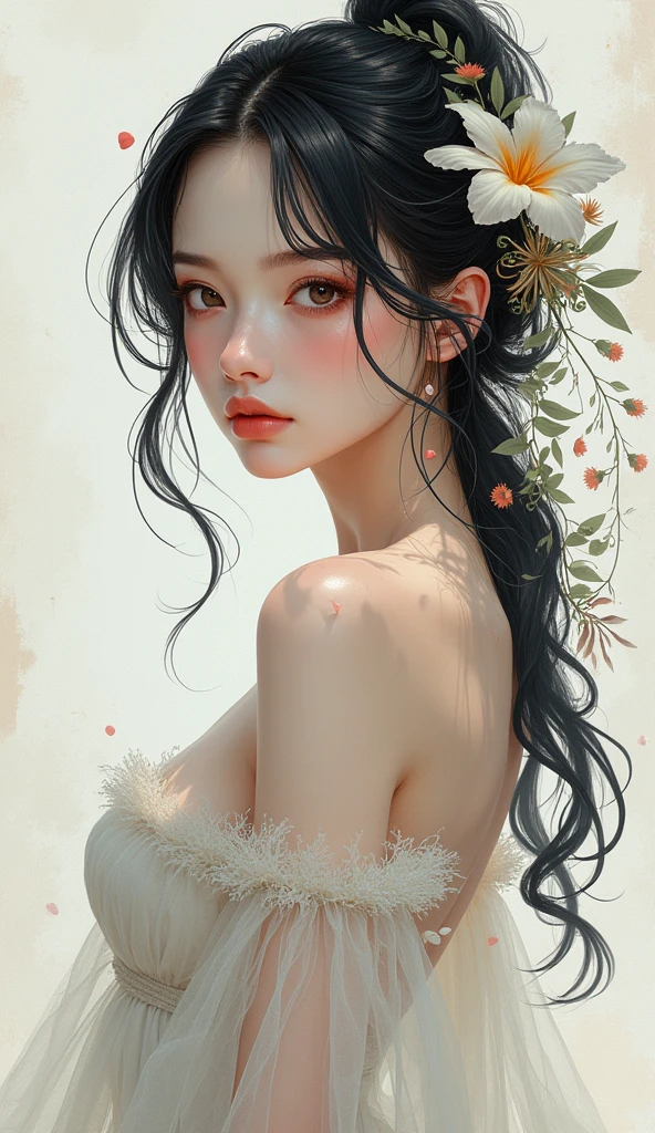 Moaning in pain, Feeling pain, tearing, sores, Crying, Bust Botox, sleeping beauty on back, wet skin and hair, firm breast cleavage, Black hair, (White shirt, Naked lower body, Torn, mid-chest torn shirt, No underwear, shirt covers Live ass),, The whole body is in the shot, on the lap, squatt, brunette color hair, long whitr hair, Thorough, large tall, Force real water, White less cloth transparent mini shirt, White transparent thong, beachside, RAWE is very detailed, ahegao, roll eyes, Be red in the face,, Sticky tongue, Vaginal rupture, Leucorrhoea, very Bigger breasts, Grasp your breasts with both hands,spread their legs, sexually arousing, sexual expressio, Glossy glossy skin。Tongue stock,Makeup,cheerfulness,Reflectors,ahegao,Pink eyes,Heart earrings,1,Solo,Female pervert,hair flower,Long hair,multicolored hair,Shiny hair,