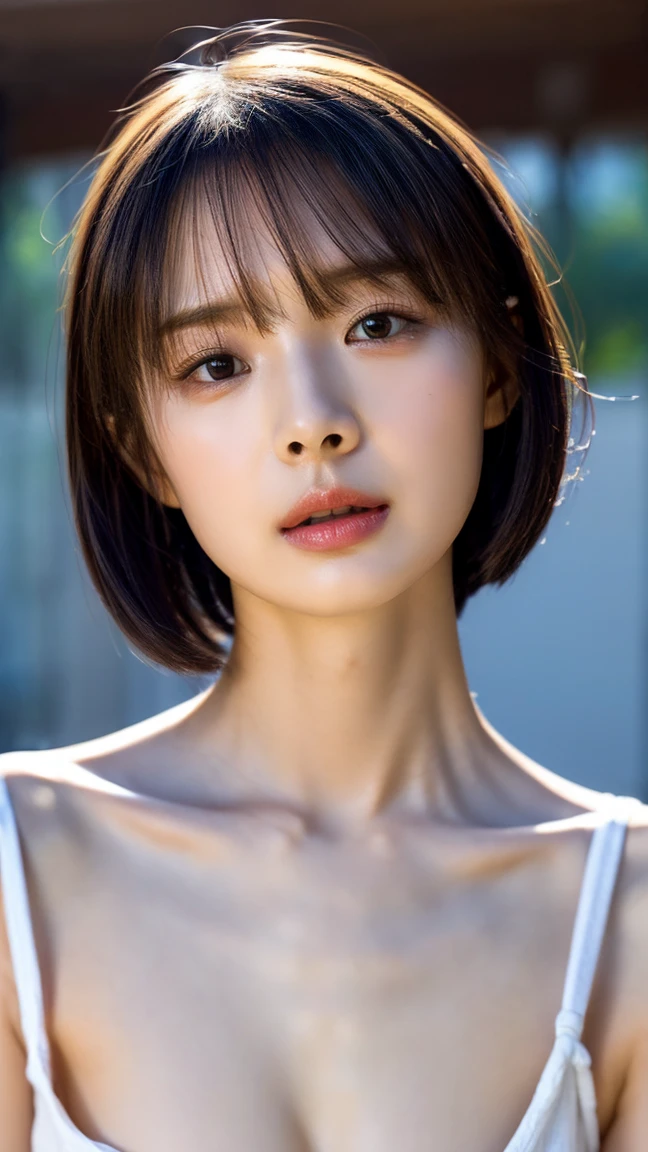 (8k、RAW Photos、highest quality、masterpiece:1.2)、(Realistic、Realistic)、1 Japanese girl、(Short hair)、((Completely Naked))、((Petite Woman))、(((Small Breasts)))、Lots of eyelashes、Glowing eyelids、skeletally correct