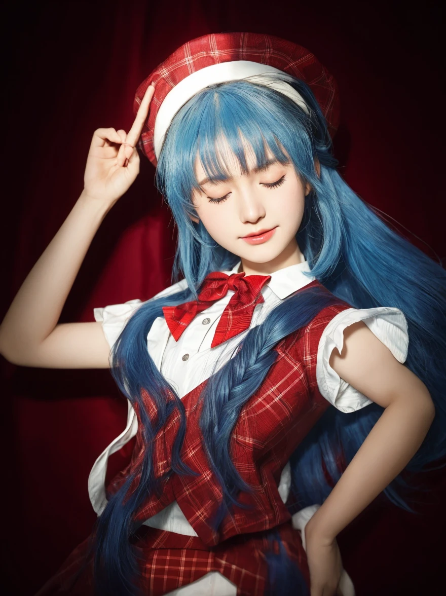 Eyes are blue、Moles under the eyes