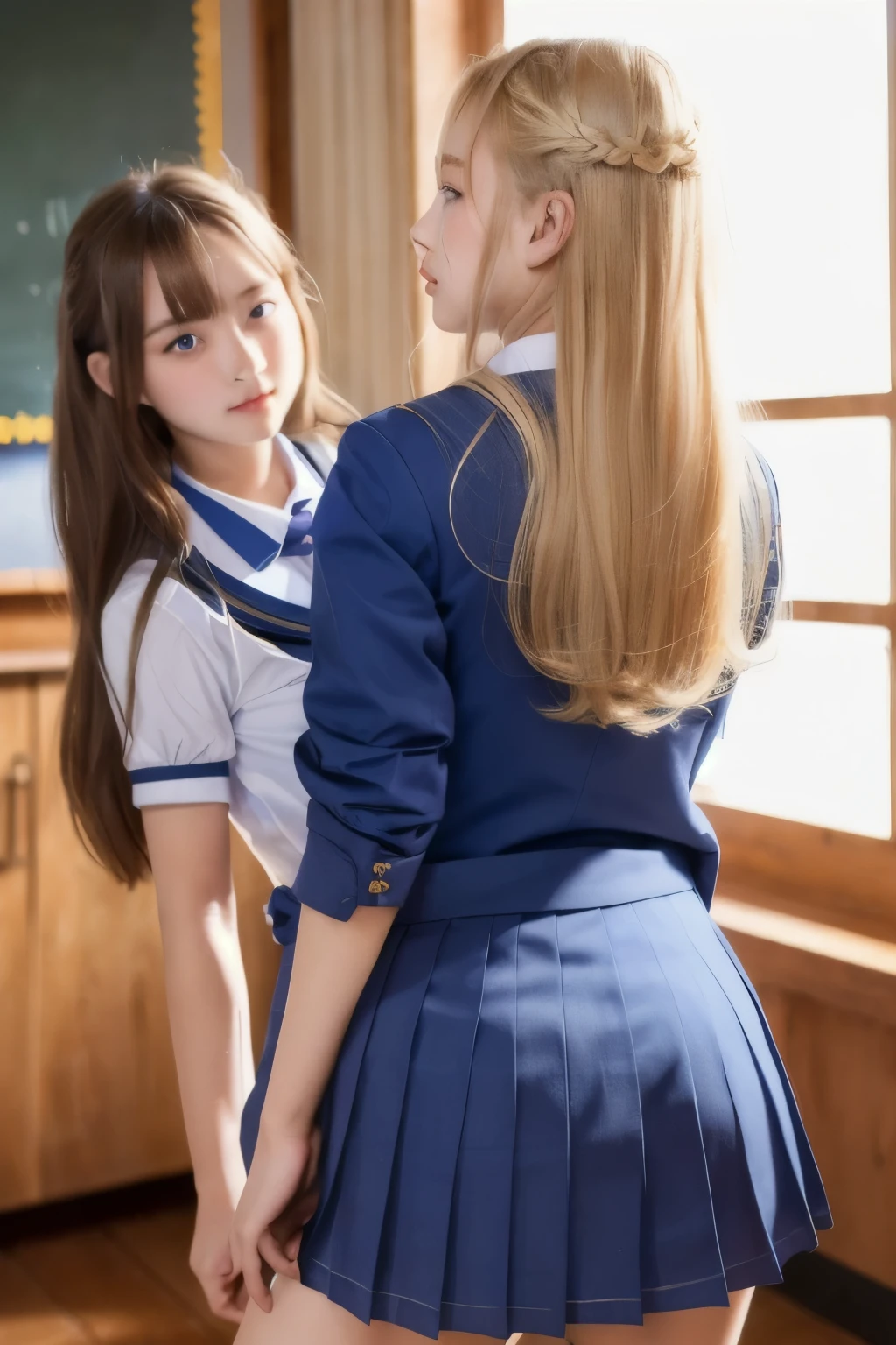 (Sexy idol with beautiful very young face with gentle and attractive Japan),Grab from behind、、(Schoolgirl in sailor suit)Grabbing your butt from behind on a crowded train)、(Pleated skirt with rolled up)、Omeko Beautiful Girl１a person、((A man grabs a schoolgirl buttocks from behind))、((((molesting))))、Touching your buttocks from behind on the bus、red blush、(((sexual act、erotick)))、((Skirt flipped up、I can see panties))、High twin tails、high-level image quality、realisitic、(((agony、angry expressions)))、(((Being touched by multiple men、Touching the chest or crotch)))、grabbing on breasts(((On a crowded train)))、((、Cowgirl)),((Sexy Panties)),Turned