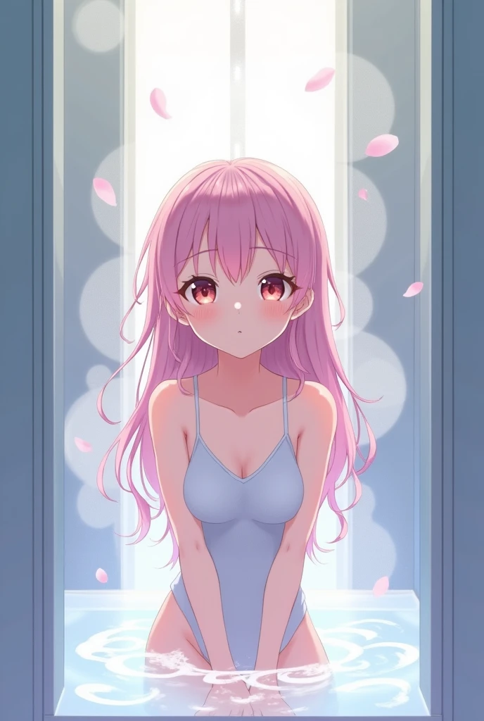 (barechested:1.2), (Extra small towel in the crotch:1.3), (Extra small towel on the chest:1.4), (blushed face:1.5), see -through、Thin fabric、Embarrassed look、A slight smil、cute little、Clear eyes、Shining eyes、Protruding milk、teats、Lower breast、cleavage of the breast、Tummy、a navel、thighs thighs thighs thighs、Inseam、Poor rat department、Protruding buttocks、no brassiere、witheout panties、An ultra-high picture quality、ultra-definition、Vivid、realisitic、photo-like、Hide your crotch with your hands